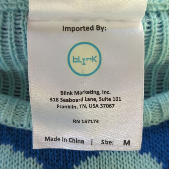 Cesar Blue Unisex Christmas Sweater sz M designed by Dogs Festive Holiday - Picture 7 of 15